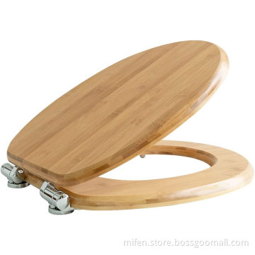 Fanmitrk Natural Solid Wood Toilet Seat-Wooden Toilet Seat Bamboo